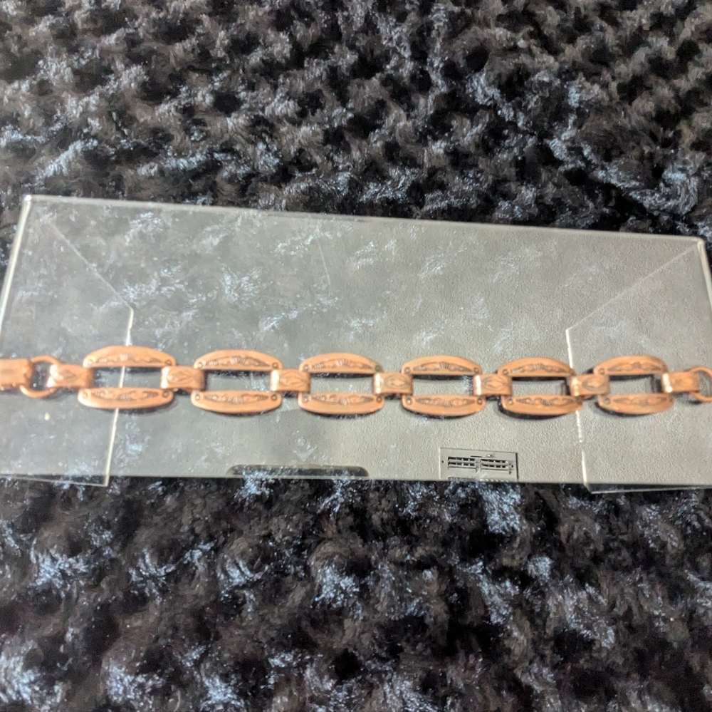 Vintage Solid Copper Stamped Link Southwestern St… - image 6